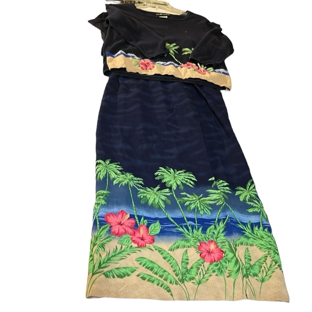 Sag Harbor size small two-piece summer maxi dress three-quarter sleeve top